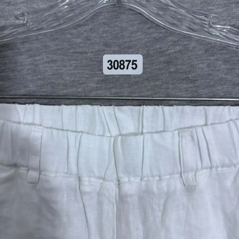 Quince Women's Size XS White European Linen Pants E-Waist Pull On